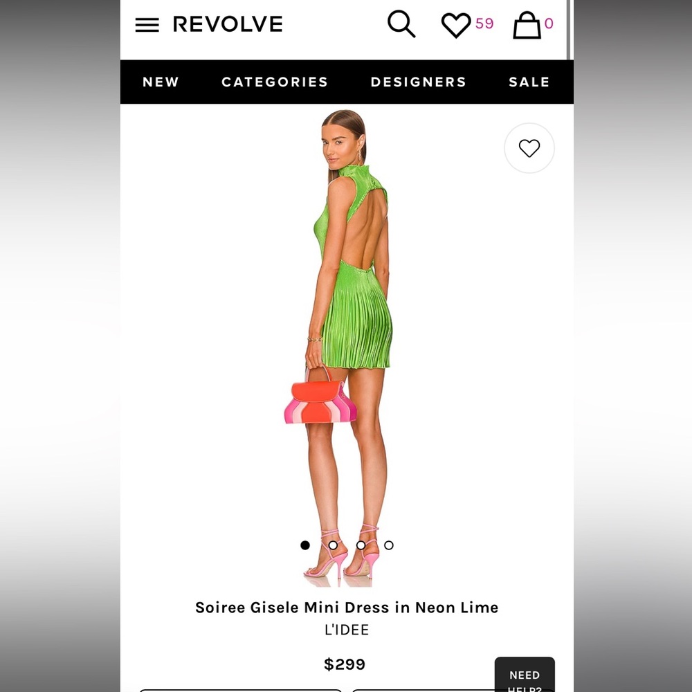 Soiree Gisele Mini Dress in Neon Lime by L'IDEE
